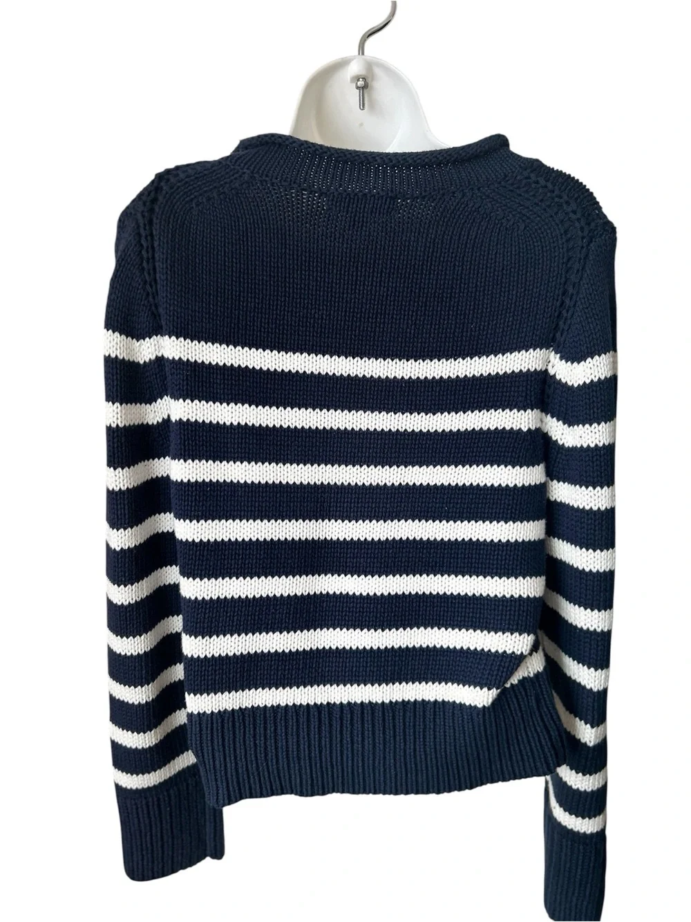 J. Crew, Striped Navy and White Crewneck Sweater, Sz XS
